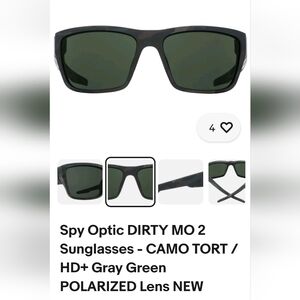 NWT Spy Optic Dirty Mo Tech Matte Camo HD Plus Grey Green Polar